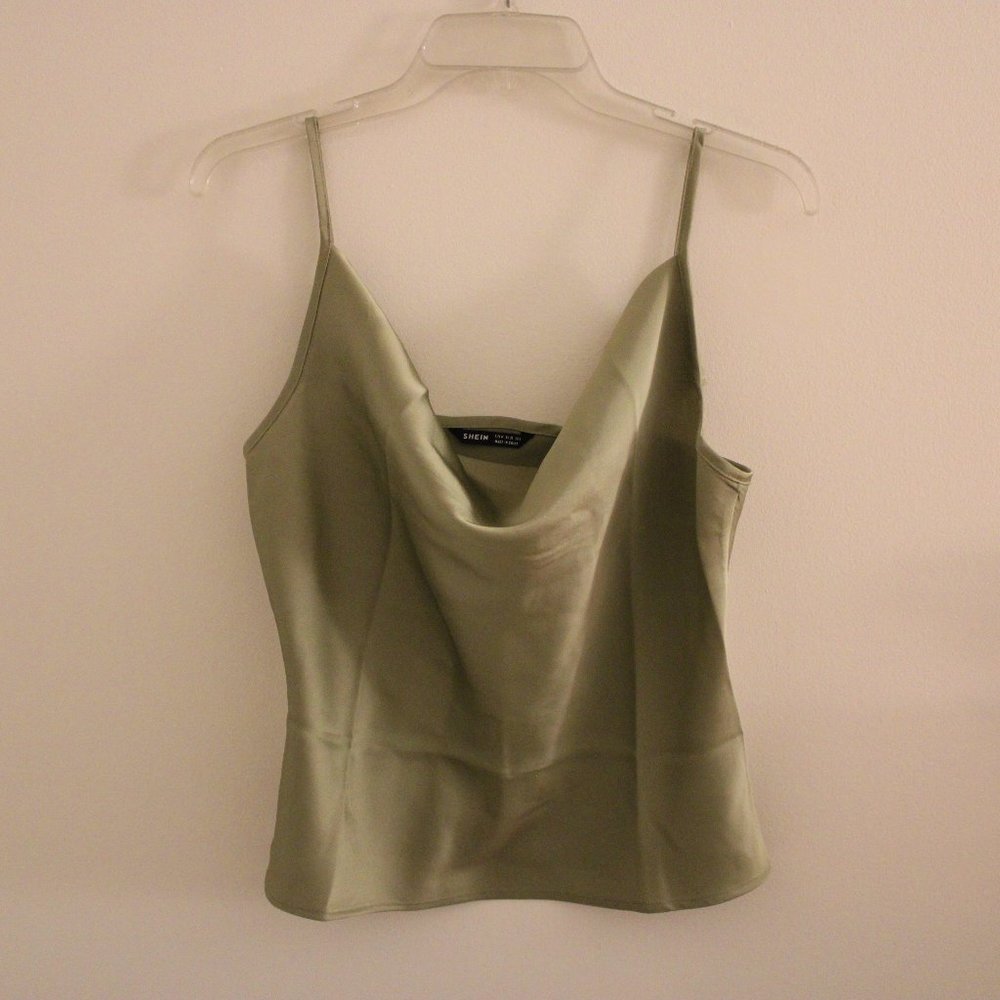 SHEIN Womens Drapey Satin Slip Cami